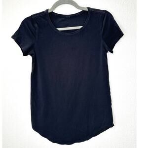 Lululemon Black Round Neck Short Sleeve Tee Shirt 6